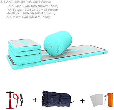 ZIYU Green Inflatable Air Training Home Set Gymnastics Mat Home Training Roller Mat for Home (Mint Green)