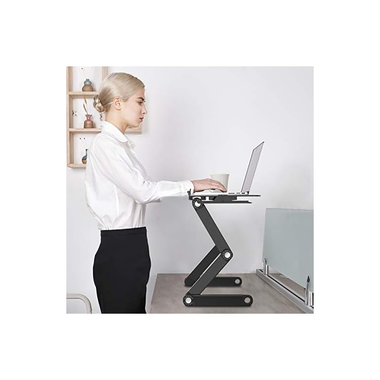 HUANUO Adjustable Laptop Stand, Portable Laptop Table Stand with 2 CPU