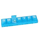Ezy Dose Large Weekly / Locking Pill Planner with Braille , Colors Vary, 2-Pack