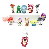 Toy Story Figures – Premium Birthday Supply Figurines – Pack of 12 ToyStory Cake Toppers – Mini Party Favors + Lotso Keychain Action Figures for Kids & Adults
