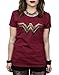 DC Comics Women's Wonder Woman Logo T-Shirt,Burgundy,X-Large