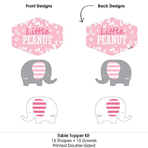 3 Pink+Elephant+Birthday+Centerpiece+Toppers