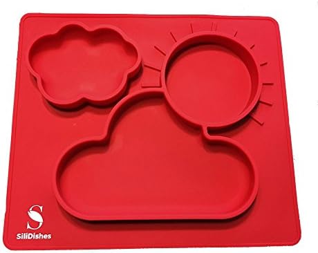 SiliDishes Silicone Sunshine Placemat Tray (Red)