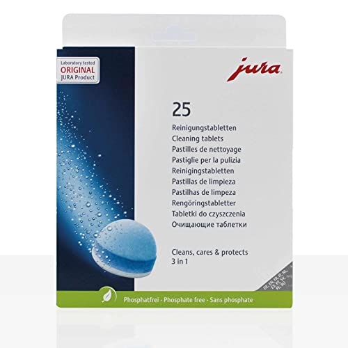 Jura Reinigungstabletten 3in1 für Kaffeevollautomaten - 25 Tabs (1er Pack)