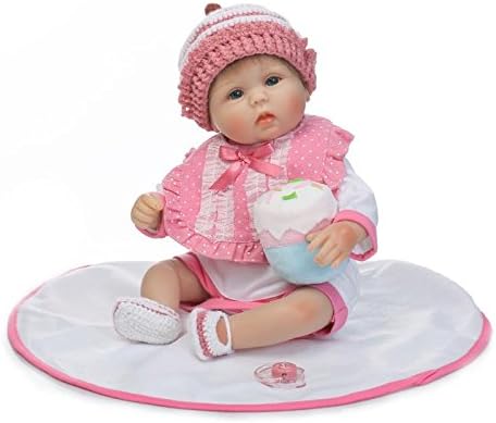 NPK Colletion Lovely 42cm/17" Realistic Real Looking Reborn Baby Dolls Lifelike Soft Silicone Vinyl Realistic Newborn Doll Child Growth Partner Free Magnet Pacifier