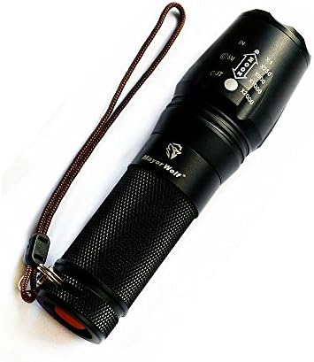 Mayor Wolf LED 1000 Lumen Tactical Flashlight- 5 Light Modes Adjustable Focus Water Resistant for Outdoor Camping Hiking Emergency