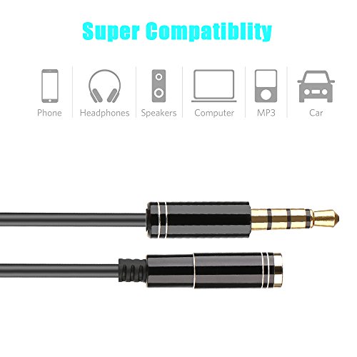 ARCHEER 3.5mm 4 Poles Headphone Extension Cable (5ft/1.5m), 3.5mm Male