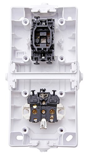 Kopp Nautic Steckdose und Schalter Kombination für Feuchtraum, IP44, 250V (16A), Aufputz Schutzkontakt, arktis-weiß… – Bild 5
