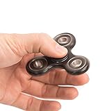 Tri Fidget Hand Spinner - 2017 Best Fidget Spinner Toy For Relieving ADHD, Anxiety - EDC Finger Toy, Work Ultra Fast Bearings Great Gift (Black)