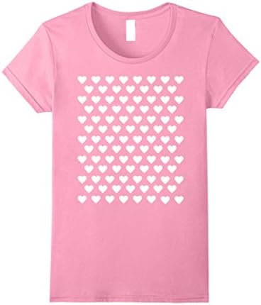 Womens Tiny Hearts White Polka Dot Pattern Cute T-Shirt XL Pink