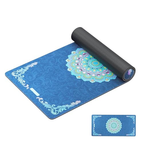 HAPBEAR Yogamatte XXL 183×91 cm – Rutschfeste Yoga Matte Groß, Gymnastikmatte & Sportmatte, 6 mm Fitnessmatte mit Wildleder-Oberfläche & TPE-Schicht f