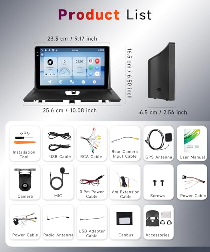 【4+64G】 Hodozzy Carplay Car Radio for Citroen Jumpy 2/Peugeot Expert/Fiat Scudo/Toyota Proace 2007-2016, 9 Inch In-Cell Screen Car Radio with BT/Android Auto/WiFi/GPS/RDS/FM/USB/DSP+Reversing Camera