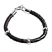 NOVICA Artisan Handmade Men's Leather Braided Bracelet Collectible Silver Wristband Sterling No Stone Peru [8.75 in L x 0.3 in W] ' Bold Black'