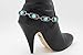 TFJ Women Western Fashion Boot Bracelet Silver Metal Chain Turquoise Blue Beads Shoe Charm