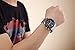 Voeons Mens Watches Chronograph Silver Stainless Steel Black Big Dial Quartz Wristwatch