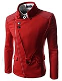 DJK21 TheLees Mens Casual Rider Style Stretchy Slim Zipper Jacket Jumper