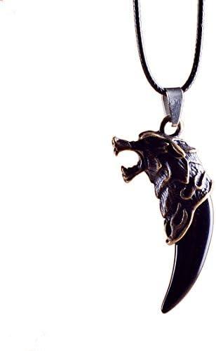Ayiqi Brave Man Wolf Tooth Necklace Steel Domineering Courage Strength Pendant Necklace (Color 3)