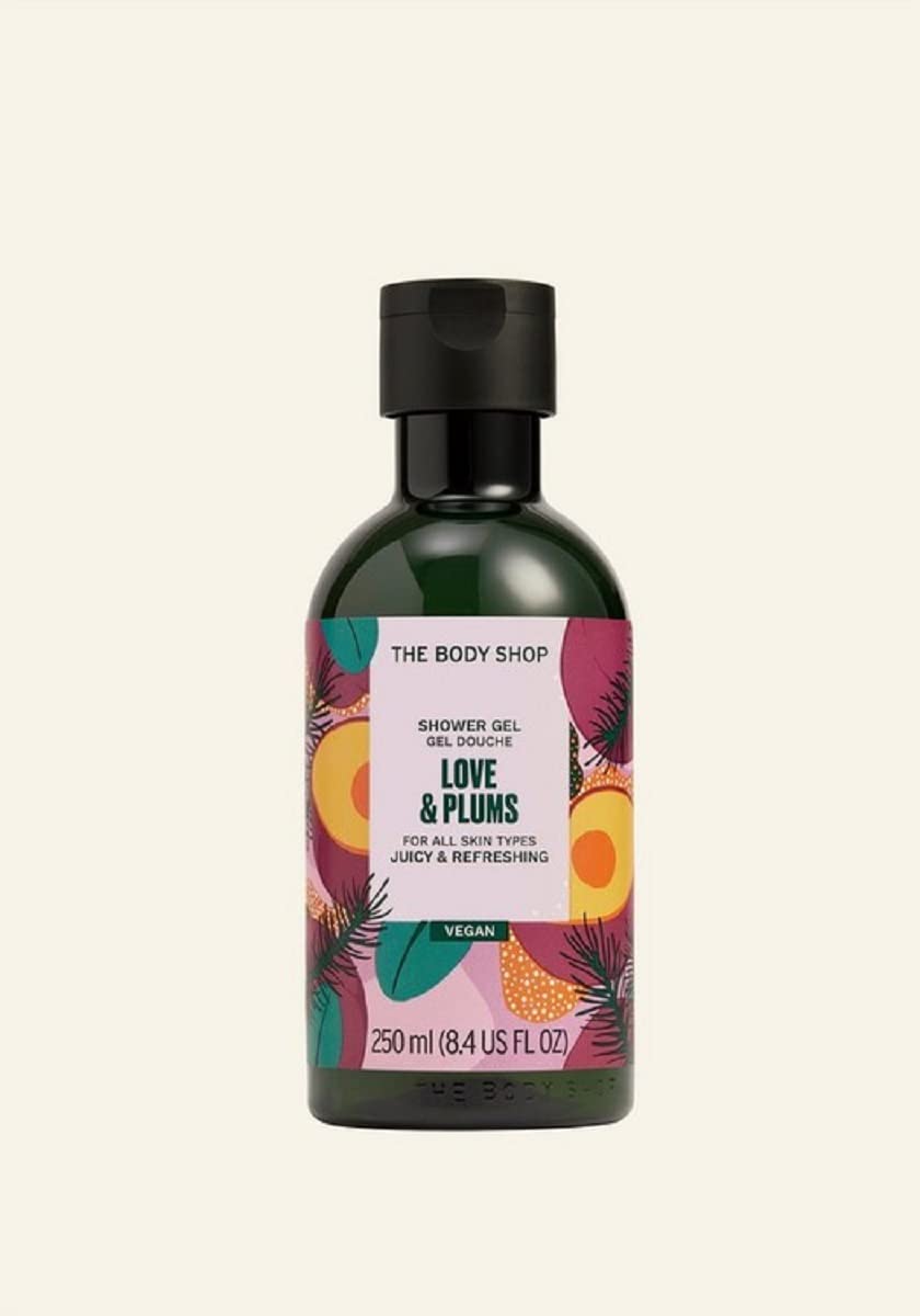 The Body Shop Love Plums Shower Gel Juicy Sweet scent Festive Vegan 250ml