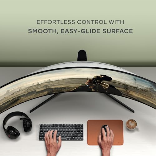 Satechi Vegan-Leather Mouse Pad - Ergonomic Mouse Pad, Reversible, Scratch and Water Resistant, Easy to Clean - Desk Mouse Pad for Office and Home, 24.9 cm x 19.05 cm x 0.36 cm – Brown