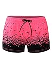 Bdcoco Women's Waistband Swimsuit Tankini Bottom Beach Floral Print Board Shorts Rosysea Large