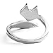 JEWME 925 Sterling Silver Women Fox Tail Rings Fine Jewelry Open Zirconia