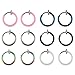 BodyJ4You 12PC Fake Earrings Clip On Hoop Faux Non Piercing Ear Cartilage Pink Black Jewelry Set