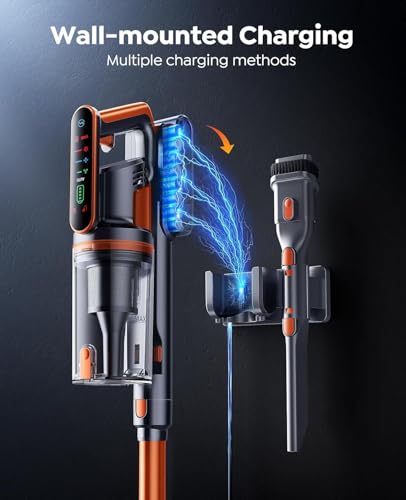 Cordless Vacuum Cleaner, 650W/55Kpa/70Mins Stick Vacuum Cleaners for Home with 180° Foldable Wand &100cm Hose, Touch Screen AUTO-Mode, Wall Mount Charging, Fragrance, Vacuum for Floor/Carpet/Pet Hair