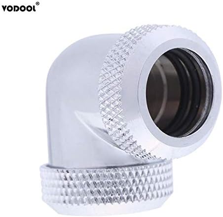 Rarido Computer Water Cooling Accessory 14mm OD G1/4 Inner Thread 90 Degree Tube Connector for PC Water Cooling for 14mm OD Hard Tubes - (Blade Color: Silver)