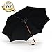 Procella Large Walking Stick Cane Umbrella With Wooden Handle, Waterproof, Auto Open, Compact, Outdoor, Travel & Business Umbrellas For Men & Women, Sun, Rain, Wind & Storm Protection (Dark Wood)
