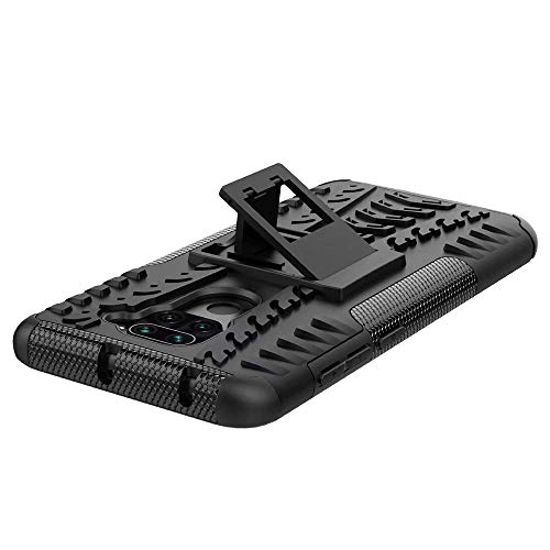 Lustree Redmi Note 9 Kick Stand Back Cover for- Redmi Note 9 (Black)