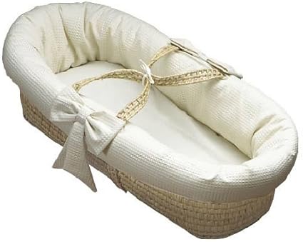 wicker baby doll moses basket