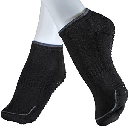 Puket Pilates Non Slip Unisex Socks, Black (Sizes 8-10)