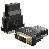 Cablor Gold-Plated DVI to HDMI Adapter, 2-Pack Bi-Directional Connection HDMI to DVI Adapter Converter for PC, Laptop