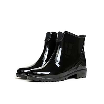 Amazon.com | Heng Rui Womens Shiny Short Ankle Rain Boots