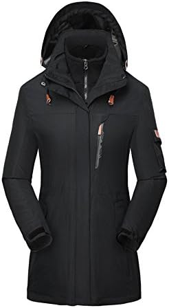 Women Snow Jacket 3 in 1 Windproof Ski Snowboard Interchange Jackets Rain Coat Outwear Windbreaker