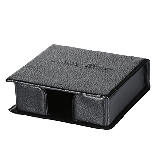 Zubita Notes Case, Notes Organizers Desktop Organizer Supplies Leather Name Cards Holder with Cover Imitation Leather Surface ( Black )