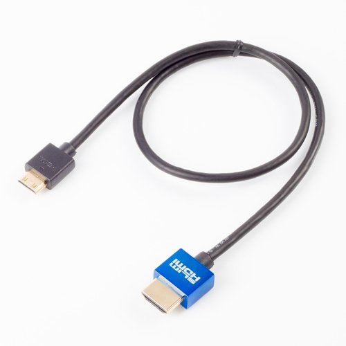 SlimHDMI 0.5m (50cm) Male Mini (Type C) to Male (Type A) Cable, The World's Slimmest HDMI Lead? (Gold Plated, 1080p, 3D, High Speed, ARC)