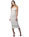 Awesome21 Casual Stretch Striped Caged Racerback Bodycon Midi Dress White Black Size M