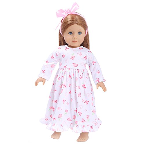 Toy Doll Clothes - Cotton Long Sleeve Nightgown