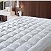 Fitted Quilted Mattress Pad Cover ( 8-21 Inch Deep Pocket ) - Luxurious 300TC 100% Cotton Top - Storm Goose Down Alternative Filled - Cal King Mattress Topper