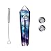 Runyangshi Natural Crystal Tube with 3pcs Screen Filters and 1 Brush (Rainbow Fluorite)