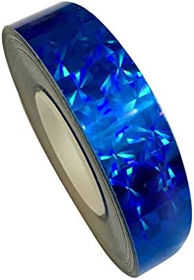 ALCYONEUS 1.2cm x 18m Square Glitter Sparkle Holographic Prism Lure Tape for Gift Packing (Blue)