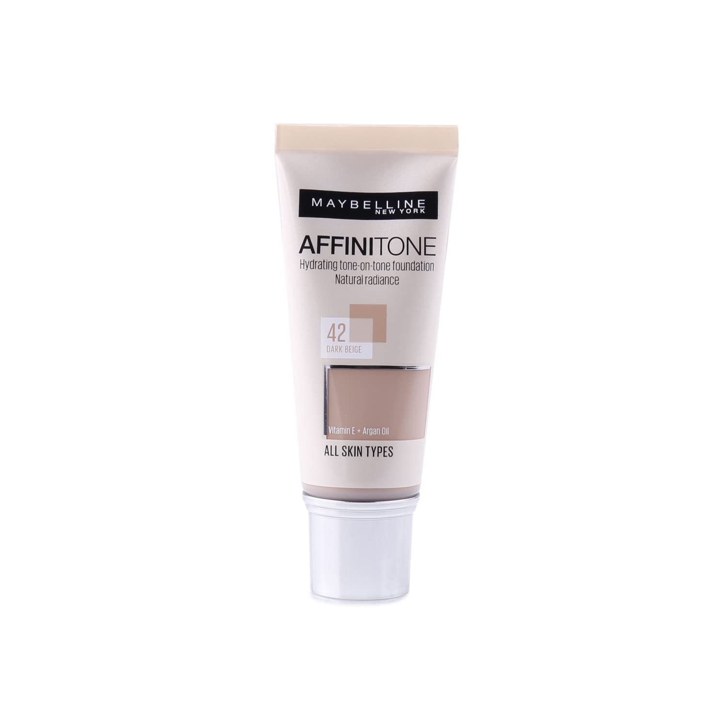 MAYBELLINE AFFINITONE PERFECTING AND PROTECTING FOUNDATION WITH VITAMIN E, DARK BEIGE "42"
