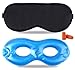 Fitglam Pure Silk Sleep Mask + Reusable Cold/Hot Therapy SPA Gel Eye Mask Set - Improve Sleeping, Alleviate Puffy, Swollen Eyes, Fatigue, Headache and Tension - Best Eye Mask for Men Women (Black)