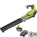RYOBI ONE+ 100 MPH 280 CFM Variable-Speed 18-Volt Lithium-Ion Cordless Jet Fan Leaf Blower 4Ah Battery and Charger Included
