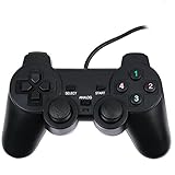 Vmargera USB Double Shock Controller GamePad for PC Computer Laptop - Black