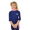 Girls-Rash-Guard-UV-Sun-Protective-Swim-Shirt-Short-Sleeves-Sizes-10-12-and-14-10-NavyPink