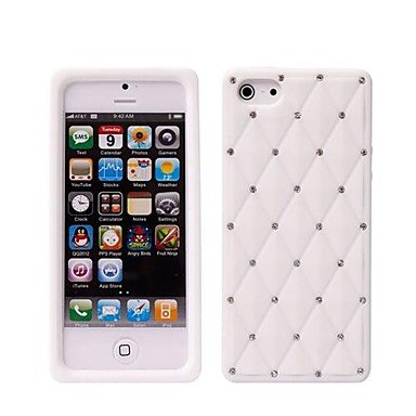 Newest Luxury Bling Crystal Diamond Starry Silicone Back Cover Case for iPhone 5/5S(Assorted Colors) ( Color : White )