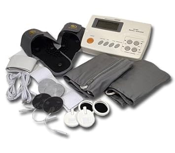 Digitales Reizstromgerät & Magnetfeldtherapie EA-F21-4 Therapien in einem Gerät - inkl. Massage-Slipper, vielen Elektroden, T