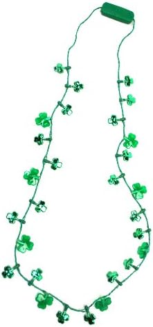 Flashing Lights Shamrock Necklace St. Patrick's Day